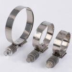 American type Perforated band Heavy duty high strength high torque hose clamp with washer and liner