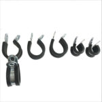 Heavy duty rubber lined R type 15mm cushioned fixing hose clamp