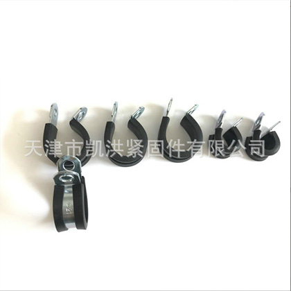 Heavy duty rubber lined R type 15mm cushioned fixing hose clamp