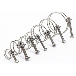 Double Wire Hose Clamp 304 Stainless Steel Pipe Clamps Adjustable 10-45mm