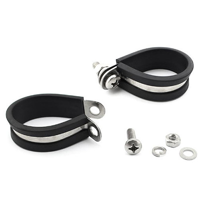 Heavy duty rubber lined R type 15mm cushioned fixing hose clamp