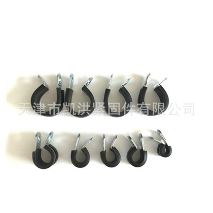 Heavy duty rubber lined R type 15mm cushioned fixing hose clamp