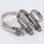 American type Perforated band Heavy duty high strength high torque hose clamp with washer and liner