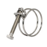 Double Wire Hose Clamp 304 Stainless Steel Pipe Clamps Adjustable 10-45mm